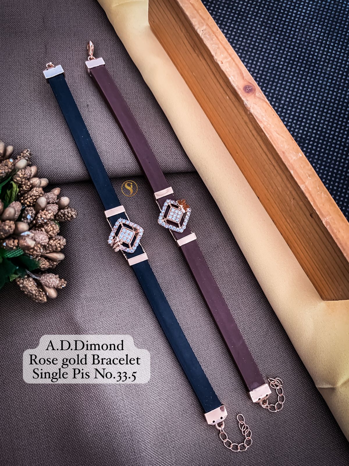 Designer AD Diamond Rose Gold Bracelet Wholesale Shop In Surat
